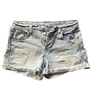 Old Navy Boyfriend Mid-Rise Denim Jean Button Fly Shorts
